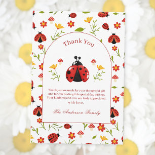 One Cute Bug Ladybug 1st Birthday   Thank You Card