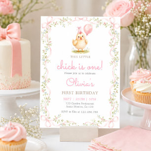 One Cute Chick Birthday Invitation
