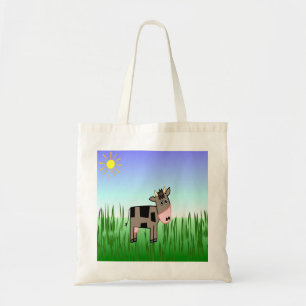 One Cute Chocolate Cow Designer Tote Bag