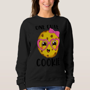 One Cute Cookie Cute Pink Bow Heart Glasses Kids G Sweatshirt