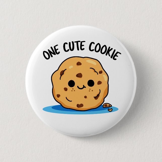 One Cute Cookie Funny Food Pun  6 Cm Round Badge (Front)