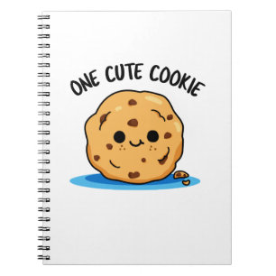 One Cute Cookie Funny Food Pun Notebook