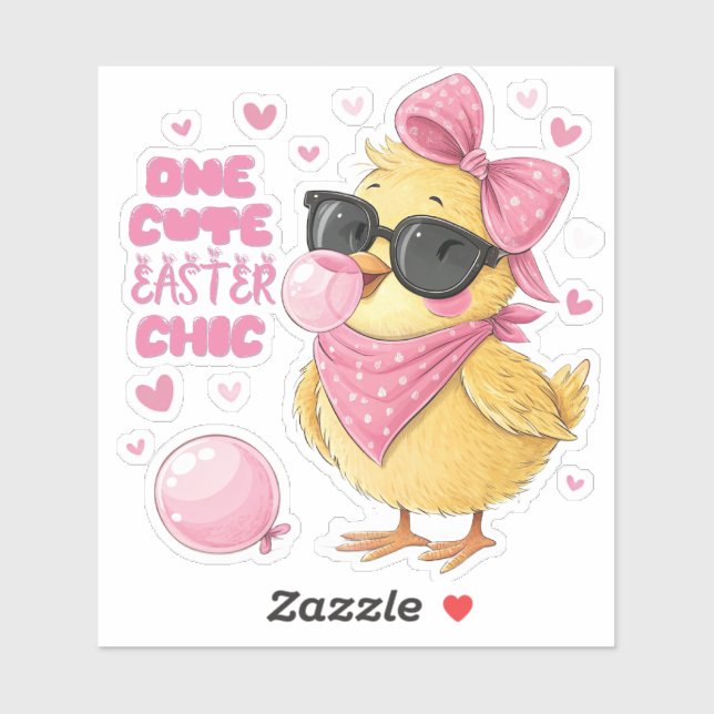 One Cute Easter Chic Chic Blowing Bubbles (Sheet)