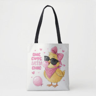 One Cute Easter Chic Chic Blowing Bubbles Tote Bag