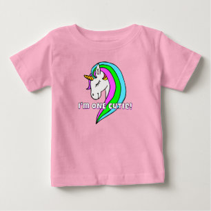 One Cutie Rainbow Unicorn Baby T-Shirt