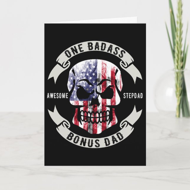 One D Bonus Stepdad Birthday Step Dad Fathers Day  Card (Front)
