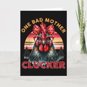One D Mother Clucker Mother's Day Funny Mum Retro  Card