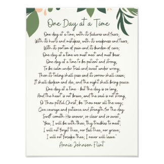 One Day At a Time Annie Johnson Flint Art Photo Print