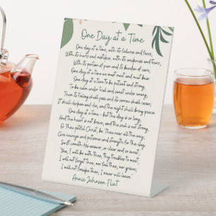 One Day At A Time Annie Johnson Flint Postcard Pedestal Sign