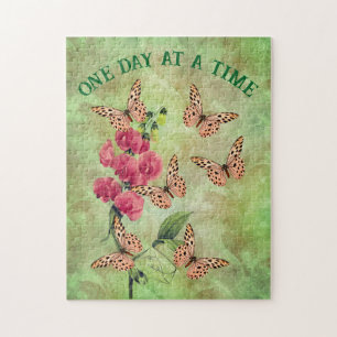 One Day At A Time Butterfly Flower Inspirational Jigsaw Puzzle