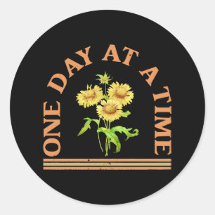 One Day At A Time Classic Round Sticker