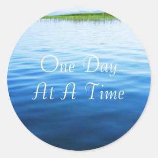 One Day At A Time Classic Round Sticker