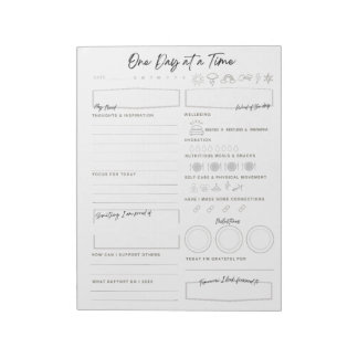 One Day at a Time Daily Mood Tracker Notepad