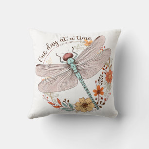 One Day at a Time Dragonfly Sublimation Cushion