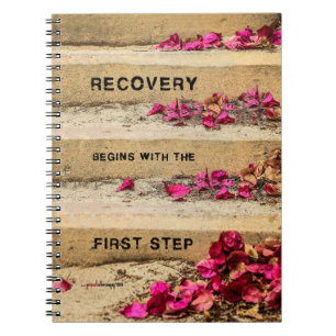 One Day at a Time (Flowers on Steps / Recovery) Spiral Notebook