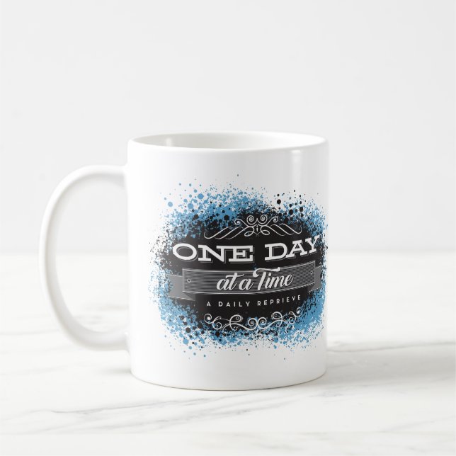 One Day at a Time Inspirational Slogan Coffee Mug (Left)