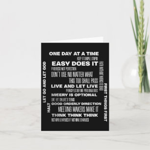One Day At A Time Inspiring Recovery Sobriety Anni Card