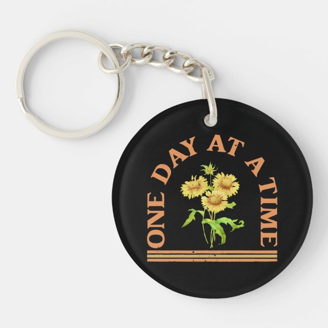 One Day At A Time Key Ring (Front)