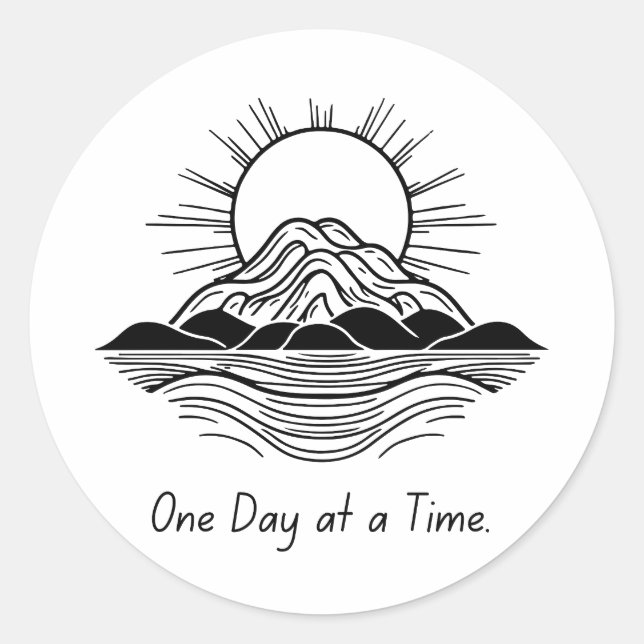 One Day at a Time – Motivational Sticker (Front)