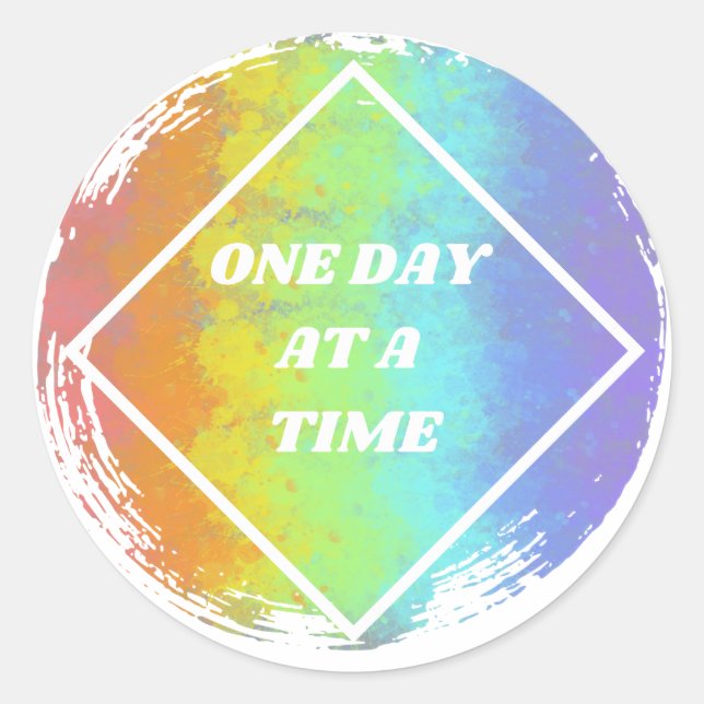 One Day At A Time - NA, Narcotics Anonymous Classic Round Sticker (Front)