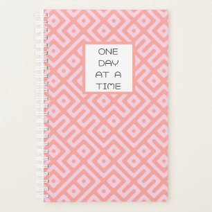 One Day at a Time Pink Modern Pattern Planner