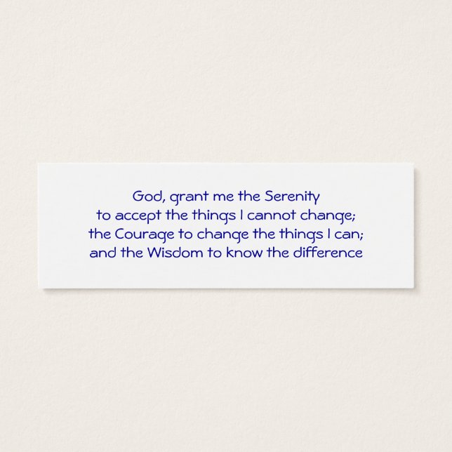 One Day at a Time Radiance bookmark (Back)