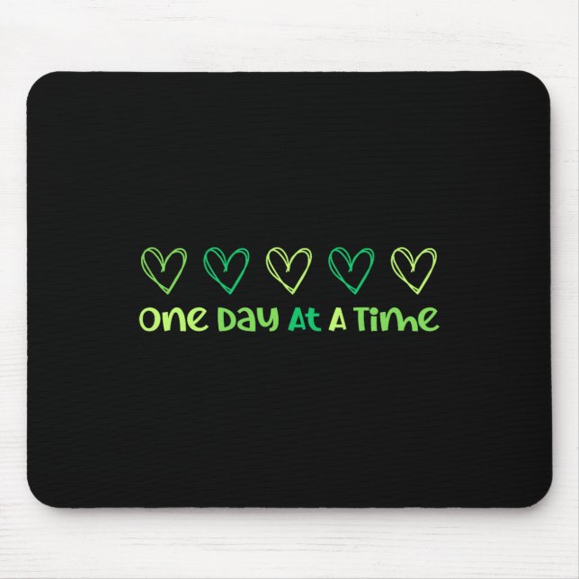 One Day At A Time , Small, Black  Mouse Pad (Front)