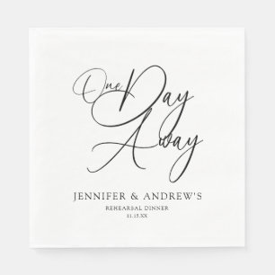 One Day Away Elegant Rehearsal Dinner Personalized Napkin