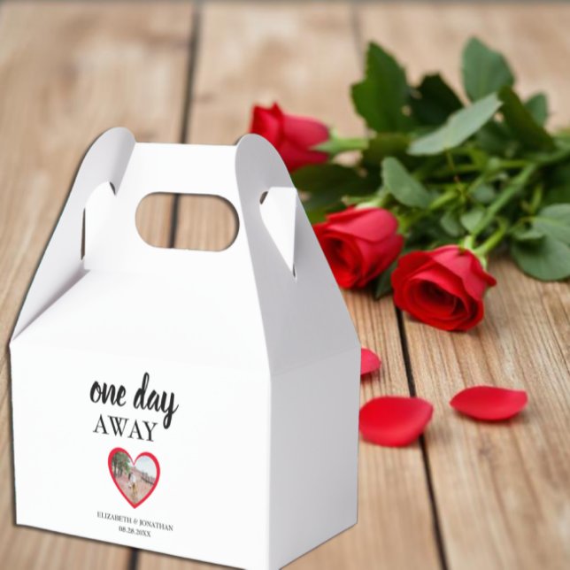One Day Away Heart Photo Rehearsal Dinner Favour Box (Creator Uploaded)