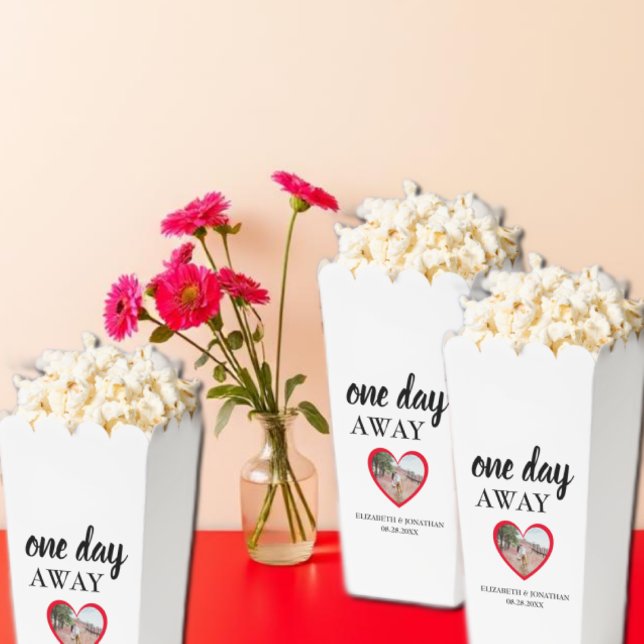 One Day Away Heart Photo Rehearsal Dinner Favour Box (Creator Uploaded)