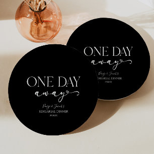 One Day Away Minimal Wedding Rehearsal Dinner Paper Plate