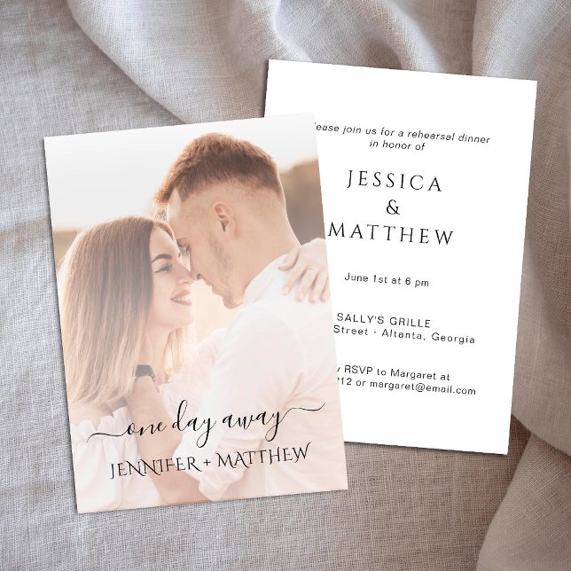 One Day Away Photo Rehearsal Dinner  Invitation (Creator Uploaded)