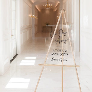 One Day Away Rehearsal Dinner Scripty Welcome Sign