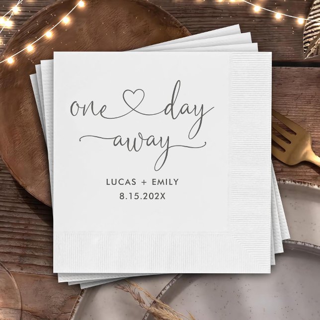 One Day Away Wedding Rehearsal Dinner Napkins (Creator Uploaded)