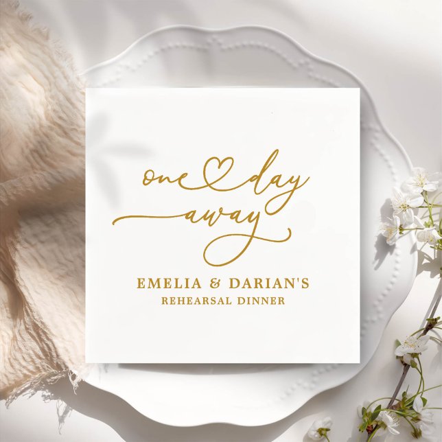One Day Away Wedding Rehearsal Dinner Napkins (Creator Uploaded)