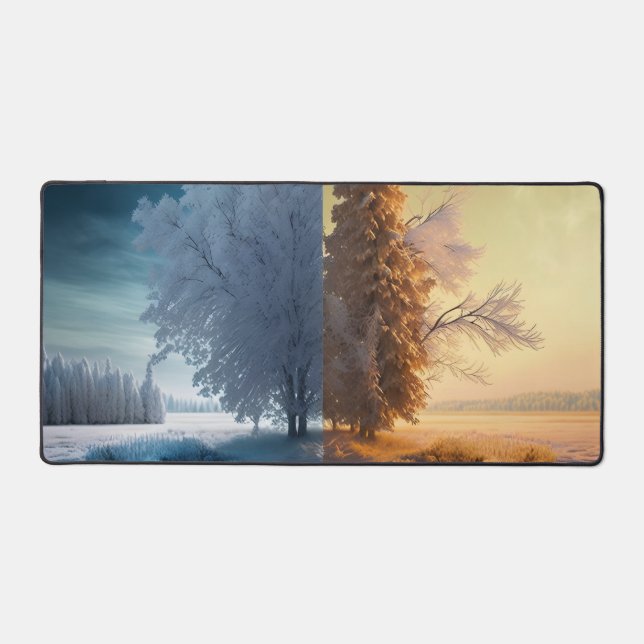One day in winter desk mat (Front)