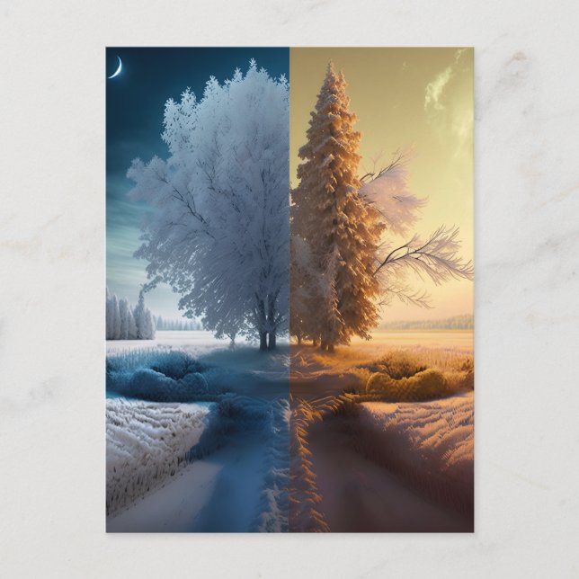One day in winter holiday postcard (Front)