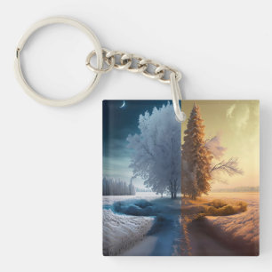 One day in winter key ring