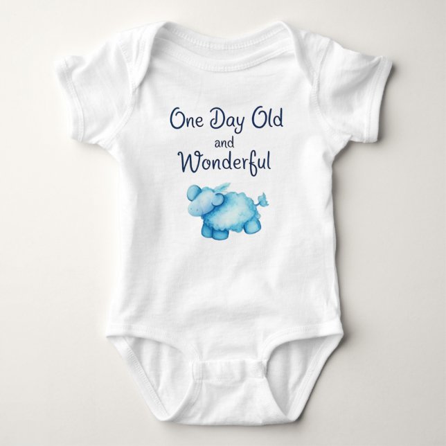 One Day Old & Wonderful! Baby Bodysuit (Front)