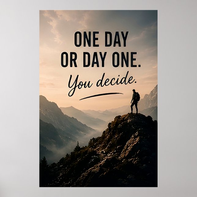 🔥 One Day Or Day One You Decide Motivation 💪 Poster (Front)