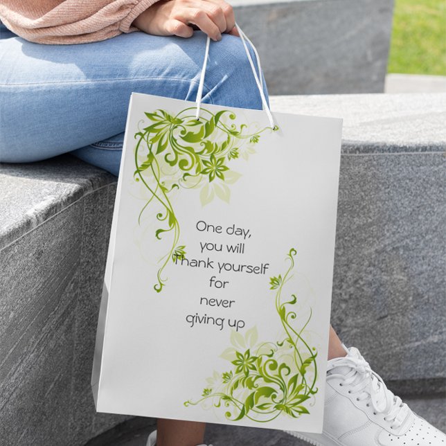 One Day, You Will Thank Yourself Quote Medium Gift Bag (Creator Uploaded)