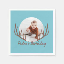 One Deer Antlers Rustic 1st Birthday Party