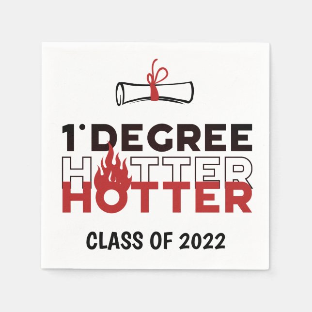 One Degree Hotter Funny Graduation Napkin (Front)