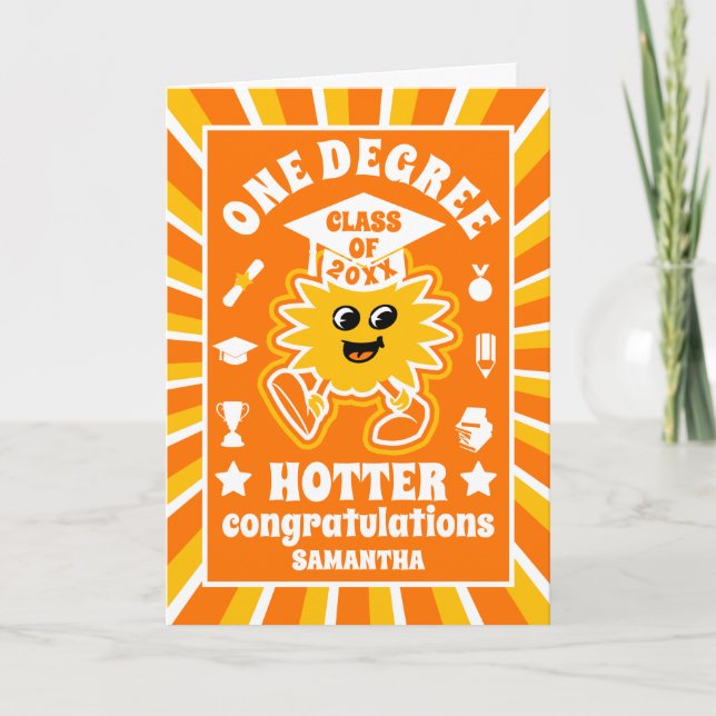 One Degree Hotter Retro Graduation Card (Front)