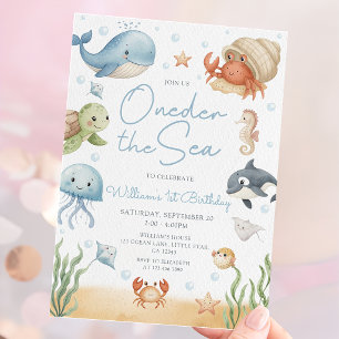 One-der The Sea 1st Birthday Under The Sea Invitation