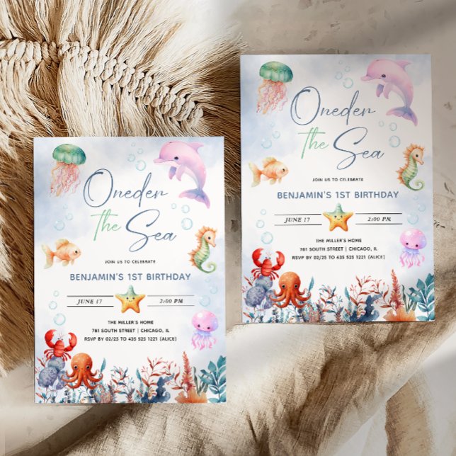 One-der The Sea 1st Birthday Under The Sea Invitation (Creator Uploaded)