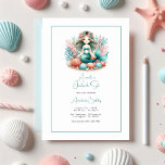 “One-der the Sea” Mermaid First Birthday Party Invitation<br><div class="desc">Welcome little ones to a magical undersea celebration with this “One-der the Sea” Mermaid First Birthday Invitation! Printed on luxurious 5″×7″ matte cardstock, it showcases an adorable teal-and-coral mermaid surrounded by shells, coral, and bubbles. Customise with your child’s name, “One-der the Sea!” headline, date, time, and location in elegant script...</div>