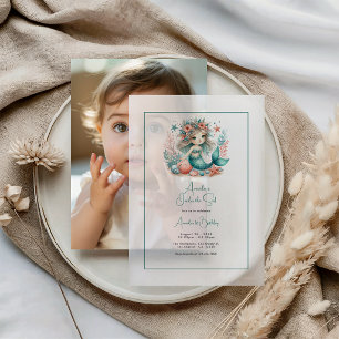 “One-der the Sea” Vellum Mermaid First Birthday Invitations