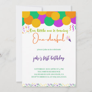 One-derful 1st birthday Invitation