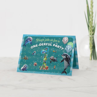 One-derful Party Folded Horizontal Invitation